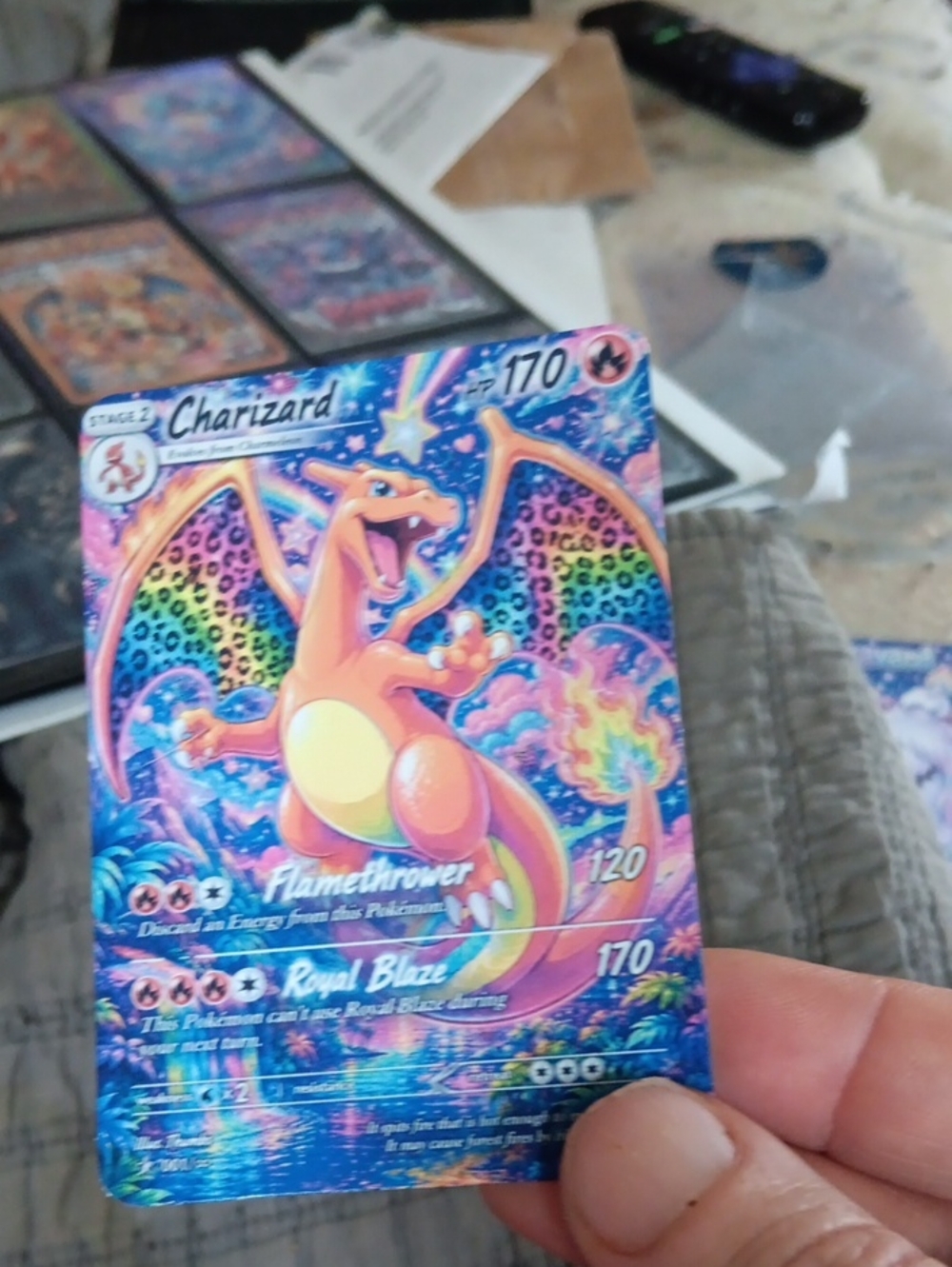 Charizard Holofoil Collectible Card - Rainbow Orange
